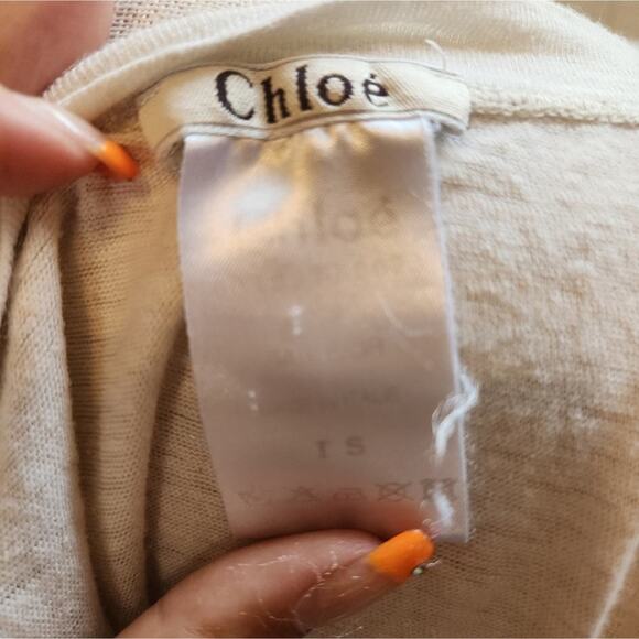 CHLOE LIGHT BEIGHE TEE SIZE SMALL 1251 - Picture 2 of 5